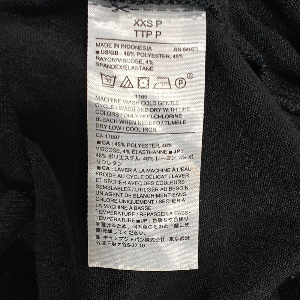 Banana Republic Luxespun Mock Neck Sleeveless Top Black XXS Petite Stretch Shell - Picture 4 of 6